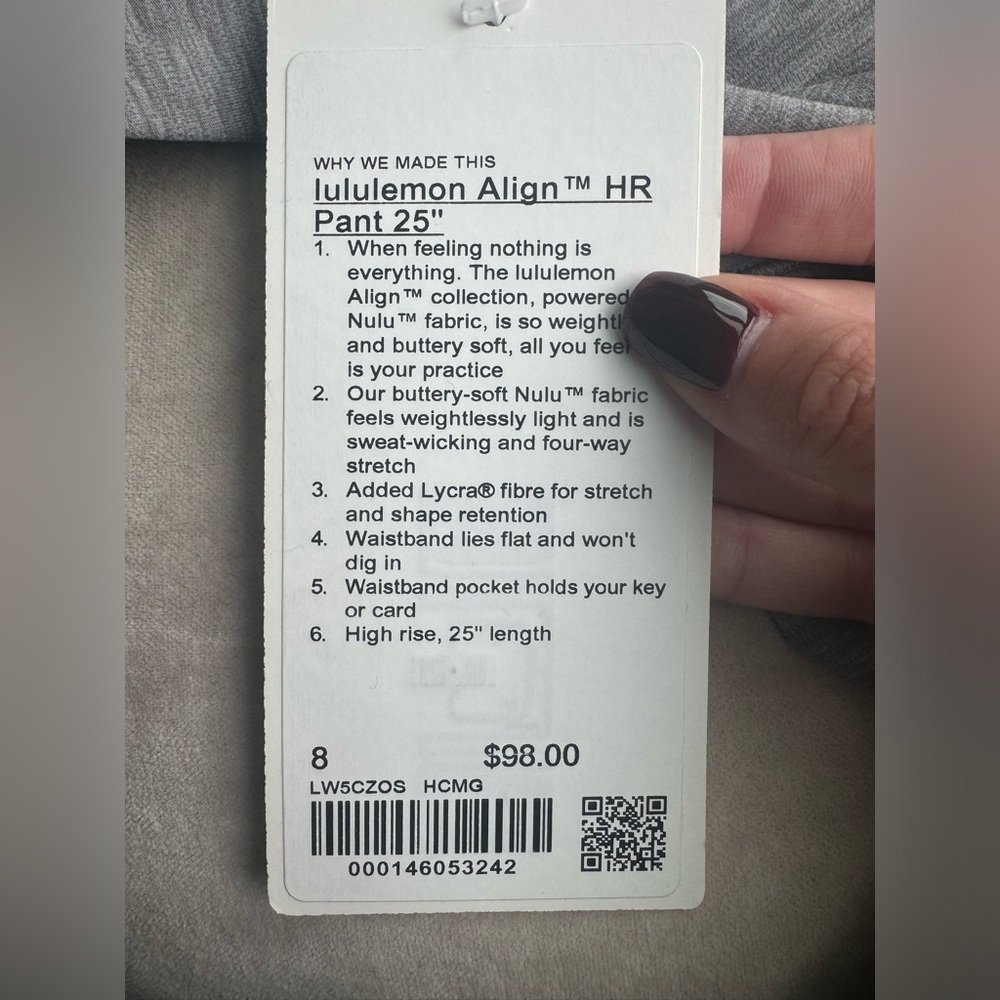 BNWT 25” align sz 8